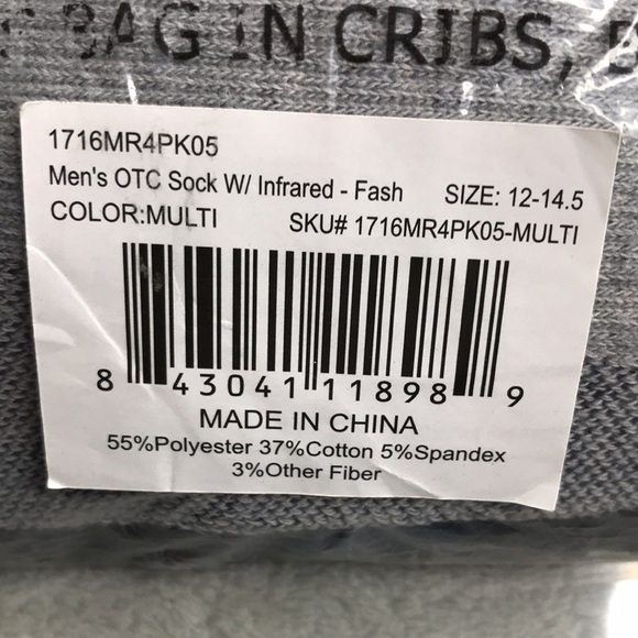 Tommy Copper Men's 4 Pack Infrared Over the Calf Compression Socks XL New - Picture 6 of 6